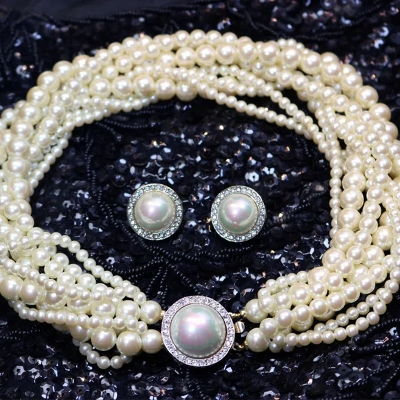 Carolee Jewelry Vintage Carolee Pearl Austrian Crystal